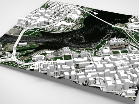 Pemandangan Kota Ottawa Kanada Model 3D