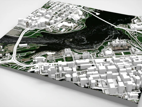 Paesaggio urbano Ottawa Canada Modello 3D