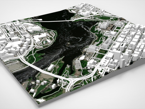 Pemandangan Kota Ottawa Kanada Model 3D