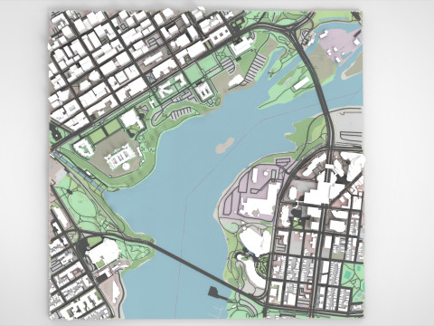 Pemandangan Kota Ottawa Kanada Model 3D