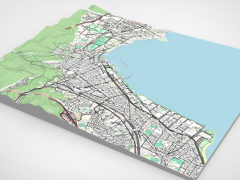Pemandangan Kota Otsu Jepang Model 3D