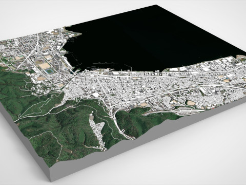 Pemandangan Kota Otsu Jepang Model 3D