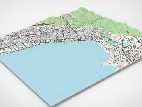 Pemandangan Kota Otsu Jepang Model 3D
