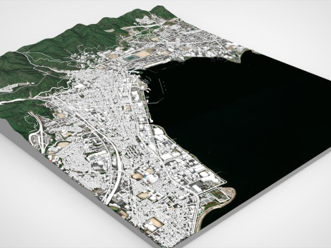 Pemandangan Kota Otsu Jepang Model 3D