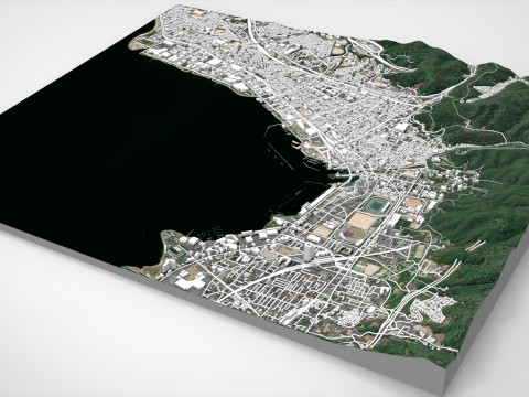 Pemandangan Kota Otsu Jepang Model 3D