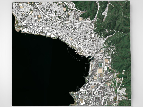 Pemandangan Kota Otsu Jepang Model 3D