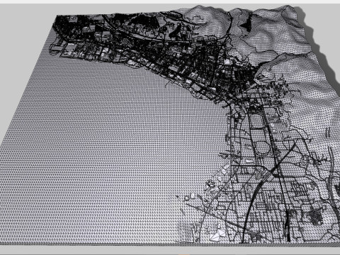 Pemandangan Kota Otsu Jepang Model 3D