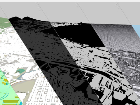 Pemandangan Kota Otsu Jepang Model 3D
