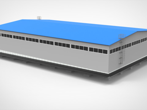 Endüstriyel Metal Hangar 3D Model
