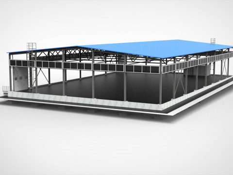 Endüstriyel Metal Hangar 3D Model