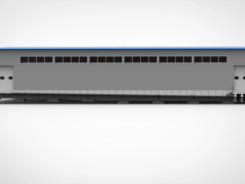 Industrial Metal Hangar 3D Model