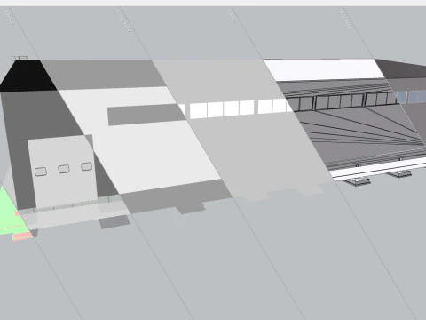 Industrial Metal Hangar 3D Model