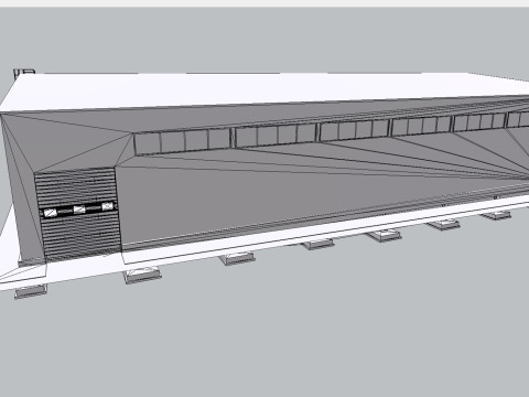 Endüstriyel Metal Hangar 3D Model