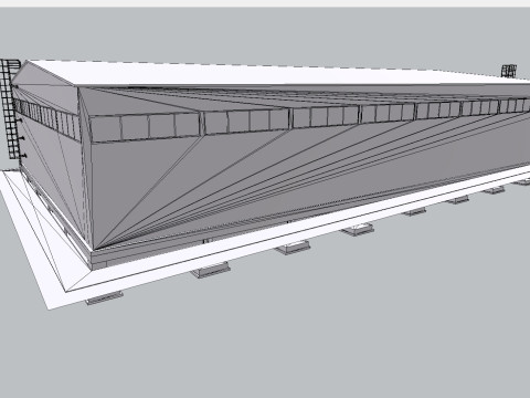 Endüstriyel Metal Hangar 3D Model