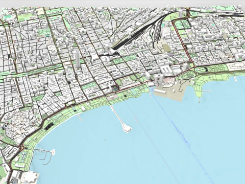 Şehir manzarası Bak&uuml; Azerbaycan 3D Model