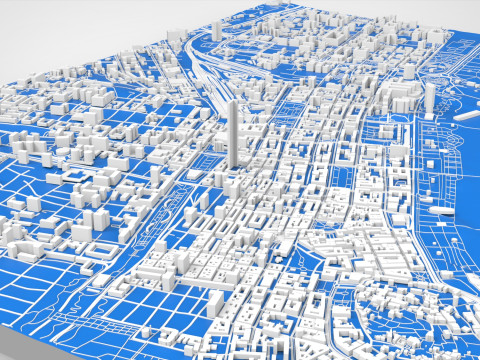 Міський пейзаж Баку Азербайджан 3D Модель