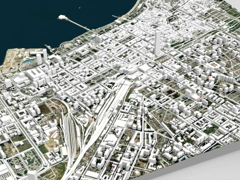 Şehir manzarası Bak&uuml; Azerbaycan 3D Model