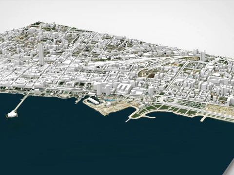 Şehir manzarası Bak&uuml; Azerbaycan 3D Model