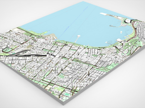 Міський пейзаж Баку Азербайджан 3D Модель