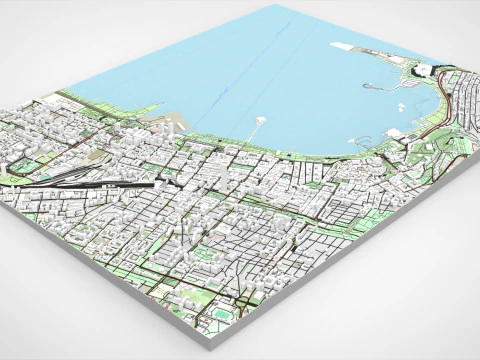 Şehir manzarası Bak&uuml; Azerbaycan 3D Model