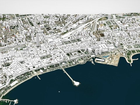 Міський пейзаж Баку Азербайджан 3D Модель