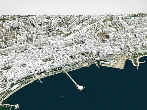 Şehir manzarası Bak&uuml; Azerbaycan 3D Model