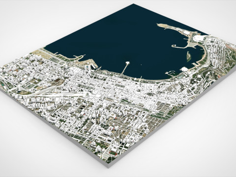 Міський пейзаж Баку Азербайджан 3D Модель