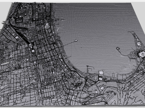 Міський пейзаж Баку Азербайджан 3D Модель