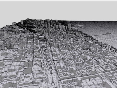 Міський пейзаж Баку Азербайджан 3D Модель