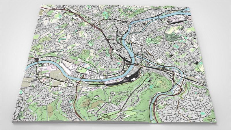 Şehir manzarası Liege Belçika 3D Model .c4d .max .obj .3ds .fbx .stl .blend 