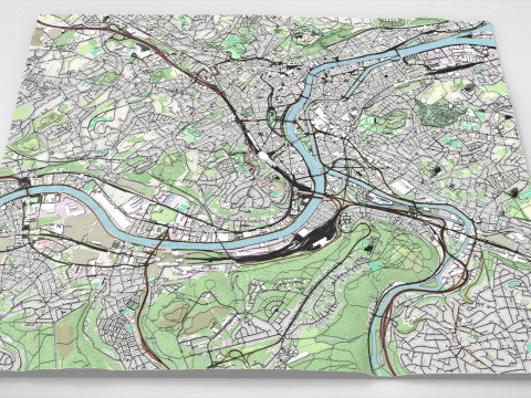 Şehir manzarası Liege Belçika 3D Model