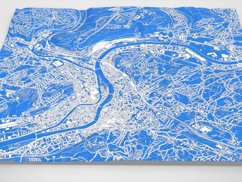 Şehir manzarası Liege Belçika 3D Model