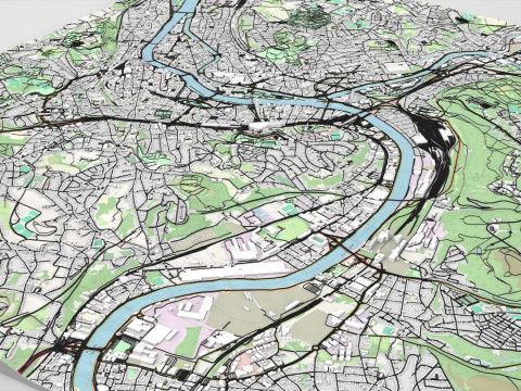 Şehir manzarası Liege Belçika 3D Model