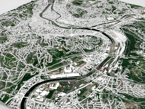 Şehir manzarası Liege Belçika 3D Model