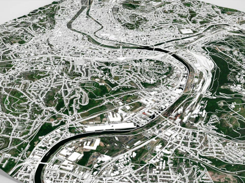 Cityscape Liege Belgium 3D Model