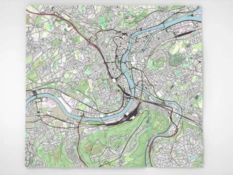 Cityscape Liege Belgium 3D Model