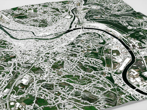 Cityscape Liege Belgium 3D Model