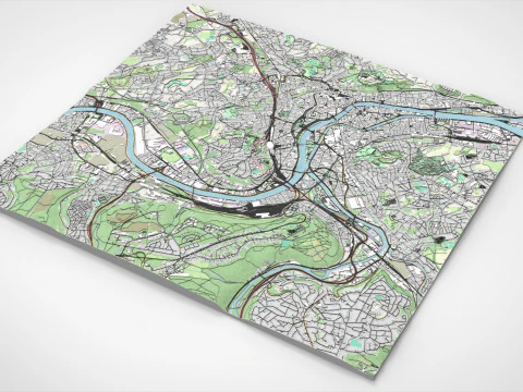 Cityscape Liege Belgium 3D Model