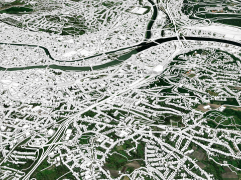 Şehir manzarası Liege Belçika 3D Model