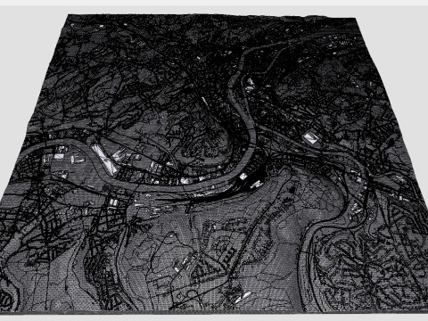 Şehir manzarası Liege Belçika 3D Model