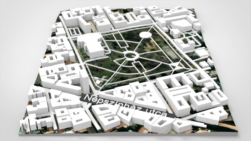 Будапешт Парк II Янош Пал папа тер Венгрия 3D Модель .c4d .max .obj .3ds .fbx .stl .blend 