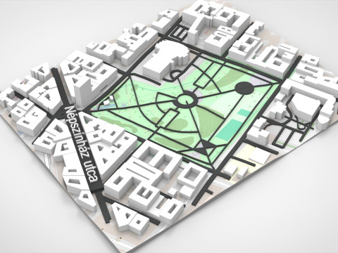 Будапешт Парк II Янош Пал папа тер Венгрия 3D Модель