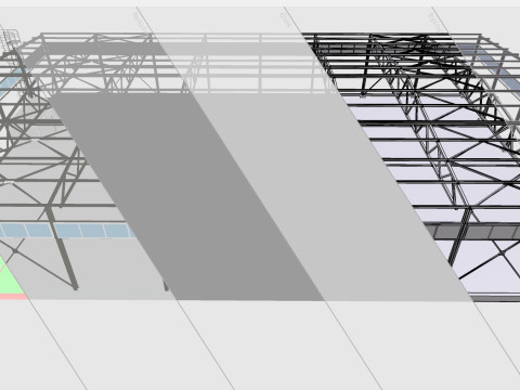 Industrieller Metallhangar 3D Modell