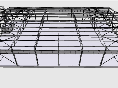 Industrieller Metallhangar 3D Modell