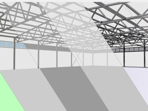 Industrieller Metallhangar 3D Modell