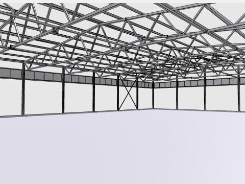 Industrieller Metallhangar 3D Modell