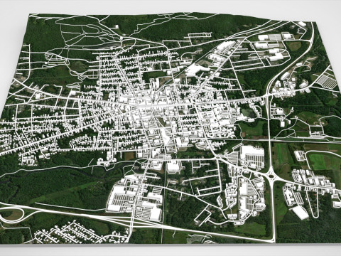 Stadtbild Keene New Hampshire Vereinigte Staaten 3D Modell