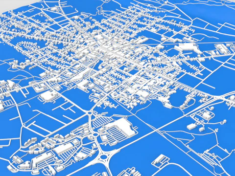 Paesaggio urbano Keene New Hampshire Stati Uniti Modello 3D