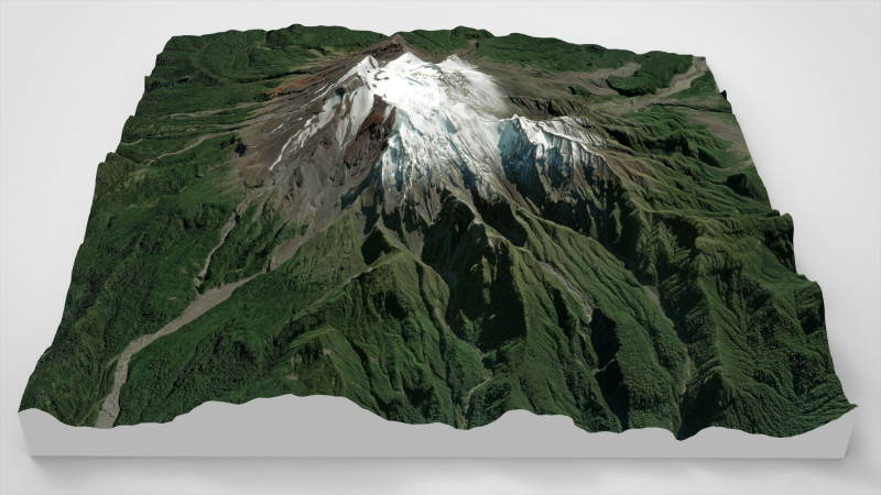 Mountain landscape Volcano Calbuco Andes Mountains Chile 3D Model .c4d .max .obj .3ds .fbx .stl .blend 