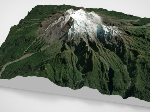 Mountain landscape Volcano Calbuco Andes Mountains Chile 3D Model